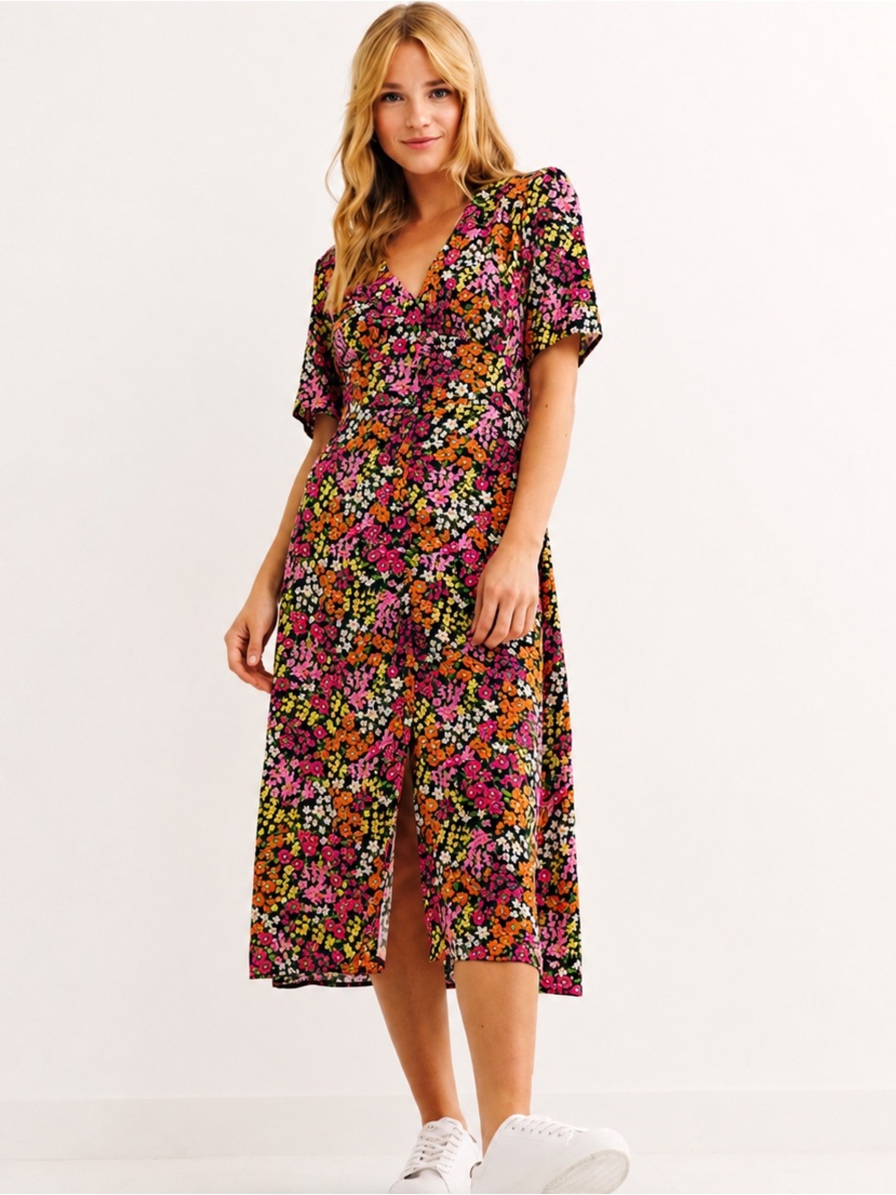 NOBODY'S CHILD Aubrey Floral Alexa Dress | UK Sz 14